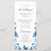 ブルーウォーターカラーフローラシノワセリー結婚式 プログラム (正面)