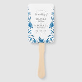 ブルーウォーターカラーフローラシノワセリー結婚式 プログラム ハンドファン (正面)