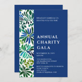 ブルーウォーターカラーフローラチャリティーイベントガラパーティー 招待状 (正面/裏面)