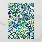 ブルーウォーターカラーフローラチャリティーイベントガラパーティー 箔招待状 (裏面)