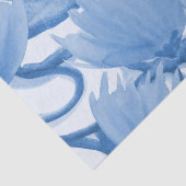 ブルーウォーターカラーフローラデザイン 薄葉紙 (詳細)