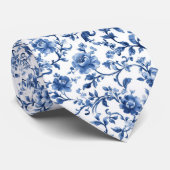 ブルーウォーターカラーフローラトイレチノイ結婚ズリー ネクタイ (ロール)