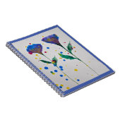 ブルーウォーターカラーフローラノートブック ノートブック (右側)