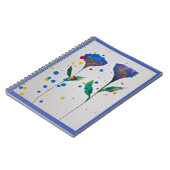 ブルーウォーターカラーフローラノートブック ノートブック (左側)