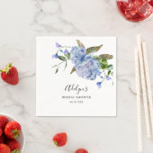 ブルーウォーターカラーフローラブライダルシャワー スタンダードカクテルナプキン (インサイチュ)