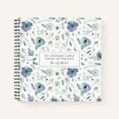 ブルーウォーターカラーフローラベッドサイドテーブルドリームズ ノートブック (正面)