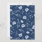 ブルーウォーターカラーフローラベビーシャワー招待状 招待状 (裏面)