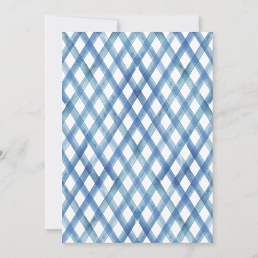 ブルーウォーターカラーフローラベビーシャワー 招待状 (裏面)