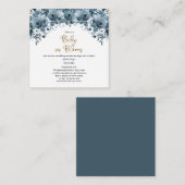 ブルーウォーターカラーフローラボーイベビーブックリクエスト エンクロージャーカード (正面/裏面)