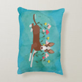 ブルーウォーターカラーフローラポデコドッグ アクセントクッション (裏面(縦))