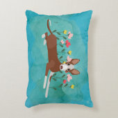 ブルーウォーターカラーフローラポデコドッグ アクセントクッション (正面(垂直))