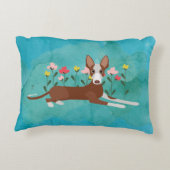 ブルーウォーターカラーフローラポデコドッグ アクセントクッション (裏面)