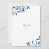 ブルーウォーターカラーフローラリハーサルディナー招待状 招待状 (裏面)