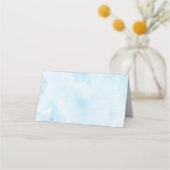 ブルーウォーターカラーフローラ折り畳み座席表 プレイスカード (裏面)