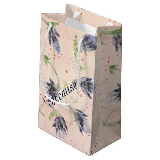 ブルーウォーターカラーフローラ抱き枕 スモールペーパーバッグ (裏面アングル)