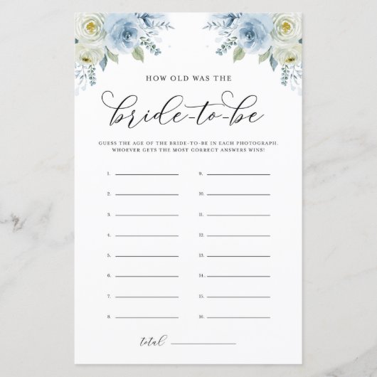 ブルーウォーターカラーフローラ新婦のゲームは何歳 (正面)