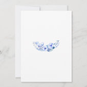 ブルーウォーターカラーフローラ素朴結婚式招待状 招待状 (裏面)