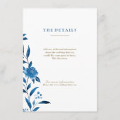 ブルーウォーターカラーフローラ結婚Chinoiserieの詳細 エンクロージャーカード (正面)