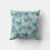 ブルーウォーターカラーフローラ装飾用クッション クッション (裏面)