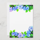 ブルーウォーターカラーフローラ誕生日パーティー 招待状 (裏面)