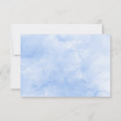 ブルーウォーターカラーフローラ金ゴールド結婚式RSVPカード 出欠カード (裏面)