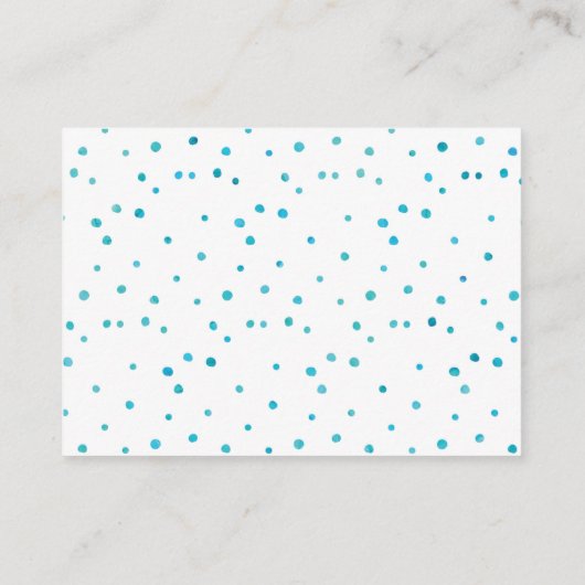 ブルーウォーターカラーブックリクエスト赤ちゃんシャワーカード エンクロージャーカード (裏面)