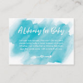 ブルーウォーターカラーブックリクエスト赤ちゃんシャワーカード エンクロージャーカード (正面)