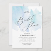 ブルーウォーターカラーブライダルシャワー招待 招待状 (正面)