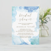 ブルーウォーターカラーブライダルシャワー招待 招待状 (スタンド正面)