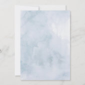 ブルーウォーターカラーブライドガウンブライダルシャワー 招待状 (裏面)