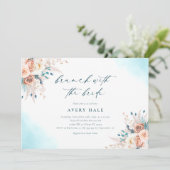 ブルーウォーターカラーブランチブライダルシャワー 招待状 (スタンド正面)