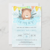 ブルーウォーターカラーベアーボーイベビーシャワー 招待状 (正面)