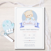 ブルーウォーターカラーベア1歳の誕生日パーティー