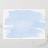 ブルーウォーターカラーベビーシャワーフォイル招待状 箔招待状 (裏面)