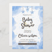 ブルーウォーターカラーベビーシャワー招待状 招待状 (正面/裏面)