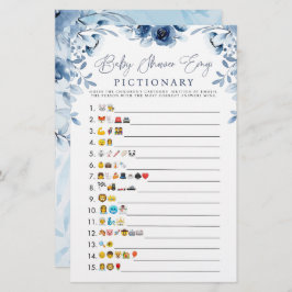 ブルーウォーターカラーベビーシャワー絵文字ゲーム