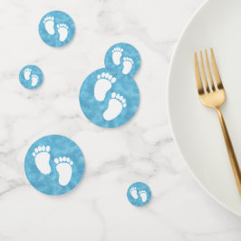ブルーウォーターカラーベビーシャワー足プリント コンフェッティ