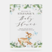 ブルーウォーターカラーベビーディアウッドランドベビーシャワー アクリルサイン (正面)