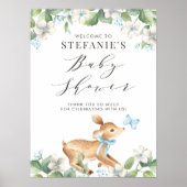 ブルーウォーターカラーベビーディアウッドランドベビーシャワー ポスター (正面)