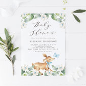 ブルーウォーターカラーベビーディアウッドランドベビーシャワー 招待状