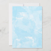 ブルーウォーターカラーベビー散水器/男の子の赤ちゃんシャワー 招待状 (裏面)