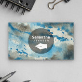 ブルーウォーターカラーペンニブプロフェッショナルライタ作家 名刺