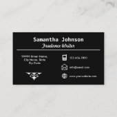 ブルーウォーターカラーペンニブプロフェッショナルライタ作家 名刺 (裏面)