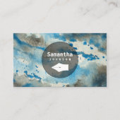 ブルーウォーターカラーペンニブプロフェッショナルライタ作家 名刺 (正面)