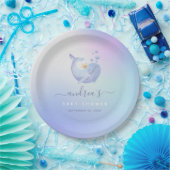 ブルーウォーターカラーホエールシーテーマベビーシャワー海 ペーパープレート (パーティー)