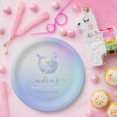 ブルーウォーターカラーホエールシーテーマベビーシャワー海 ペーパープレート (パーティー)