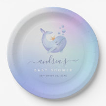 ブルーウォーターカラーホエールシーテーマベビーシャワー海