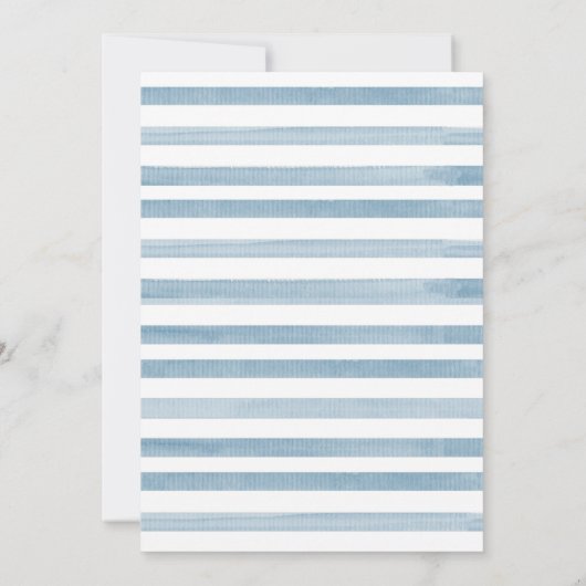 ブルーウォーターカラーホエールボーイ赤ちゃんシャワーありがとう サンキューカード (裏面)