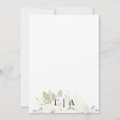 ブルーウォーターカラーホワイトローズエレガントな結婚式 招待状 (裏面)