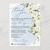 ブルーウォーターカラーホワイトローズミニマリストナプキン感謝してい メニュー (正面)